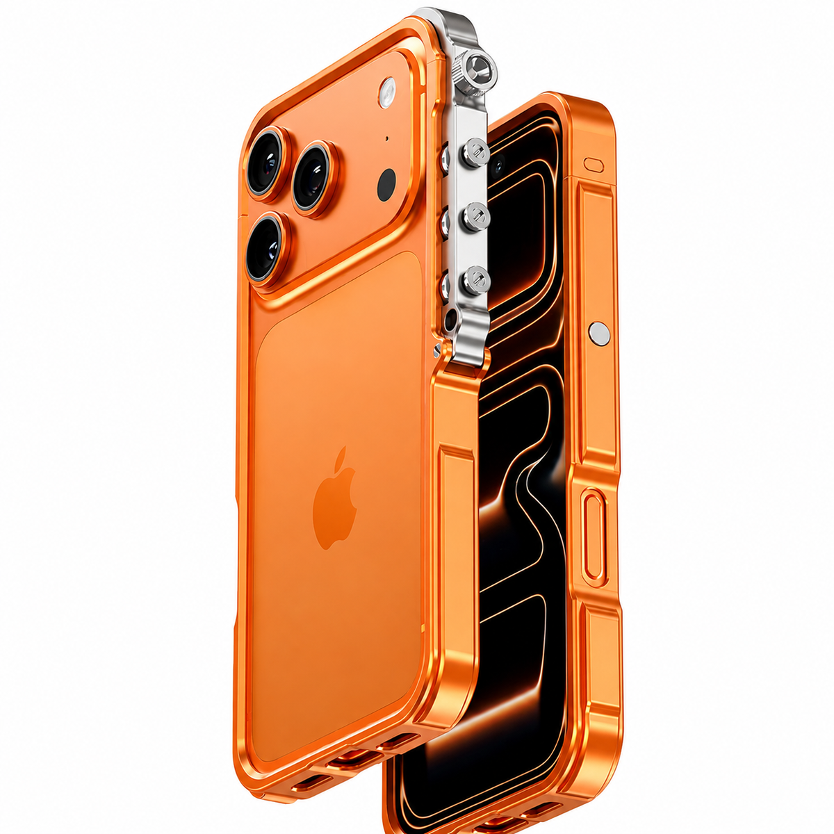 Premium iPhone Case MagSafe Aluminum Alloy Cyberpunk Bumper Shockproof Protective Frame Heat Dissipation Anti Scratch Non Slip Silicone Lining Lightweight