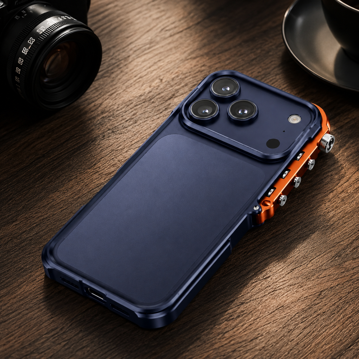 Premium iPhone Case MagSafe Aluminum Alloy Cyberpunk Bumper Shockproof Protective Frame Heat Dissipation Anti Scratch Non Slip Silicone Lining Lightweight
