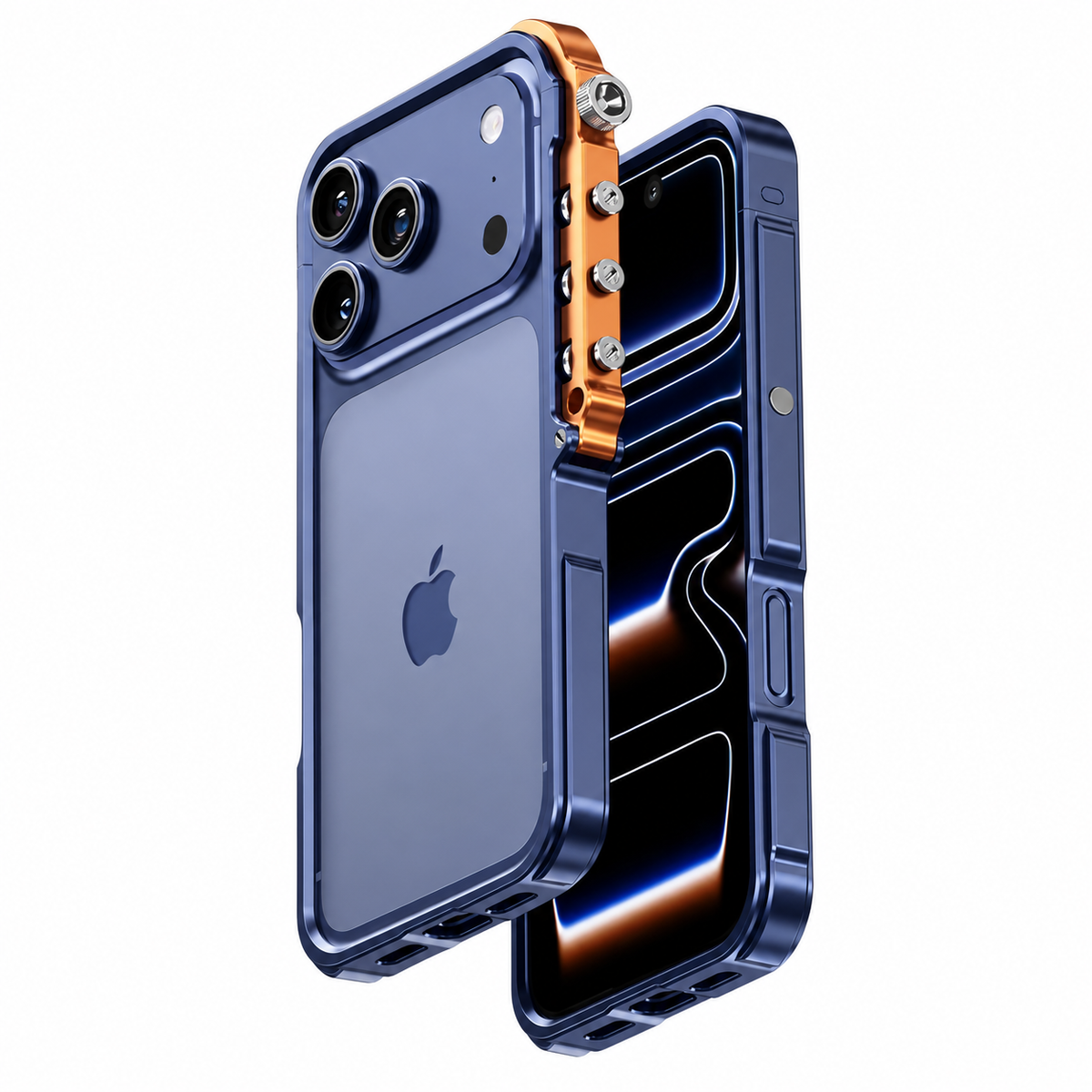 Premium iPhone Case MagSafe Aluminum Alloy Cyberpunk Bumper Shockproof Protective Frame Heat Dissipation Anti Scratch Non Slip Silicone Lining Lightweight