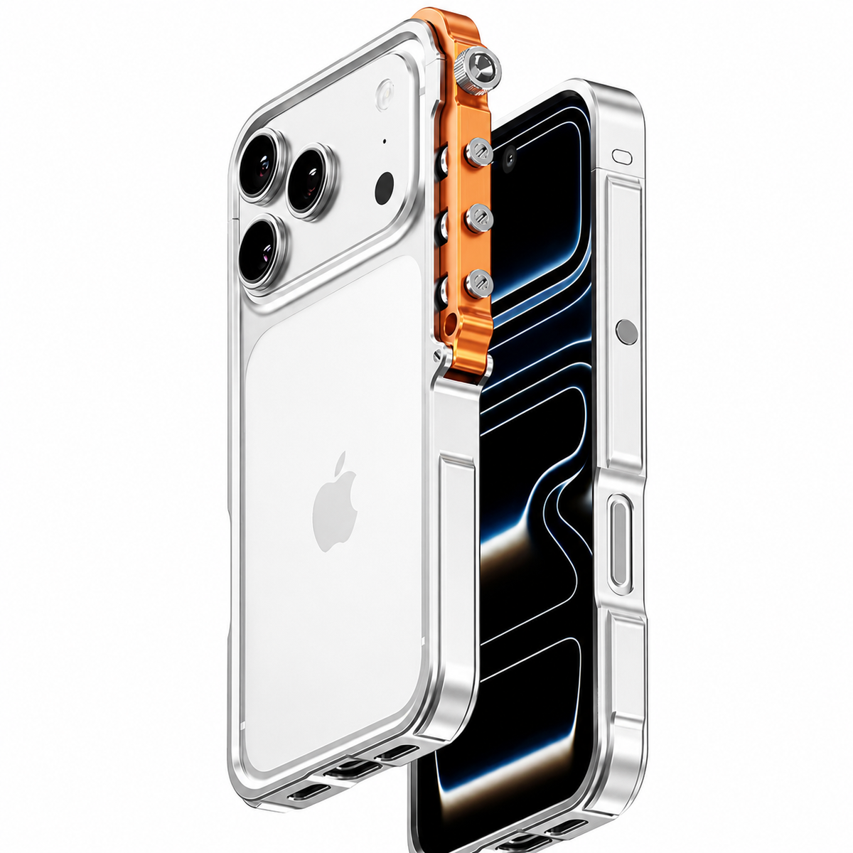 Premium iPhone Case MagSafe Aluminum Alloy Cyberpunk Bumper Shockproof Protective Frame Heat Dissipation Anti Scratch Non Slip Silicone Lining Lightweight