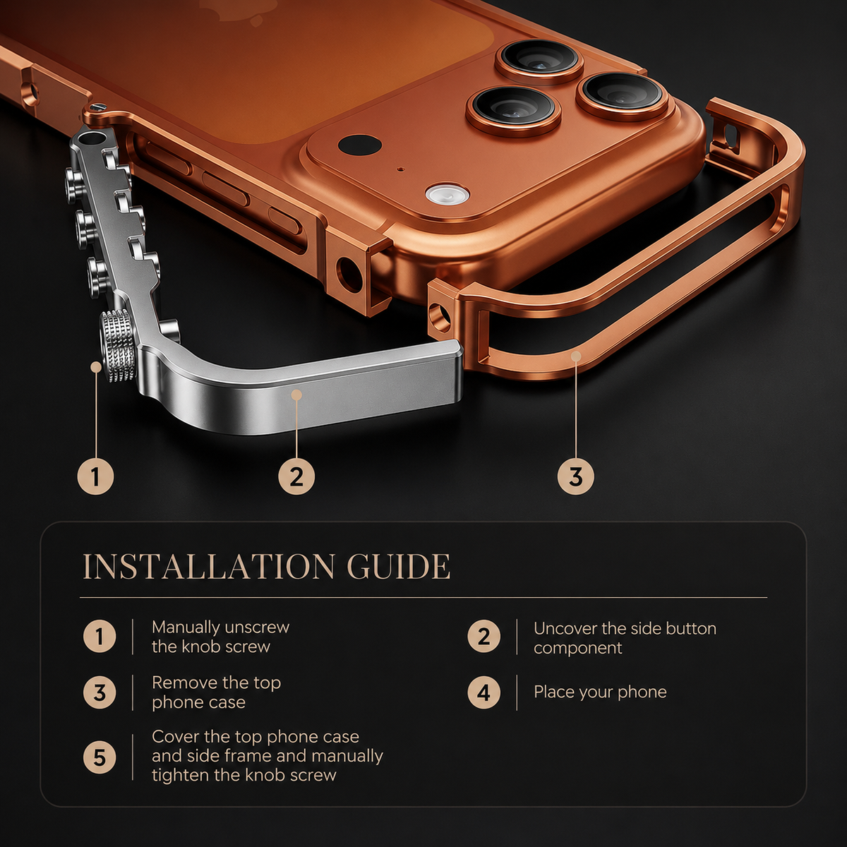 Premium iPhone Case MagSafe Aluminum Alloy Cyberpunk Bumper Shockproof Protective Frame Heat Dissipation Anti Scratch Non Slip Silicone Lining Lightweight