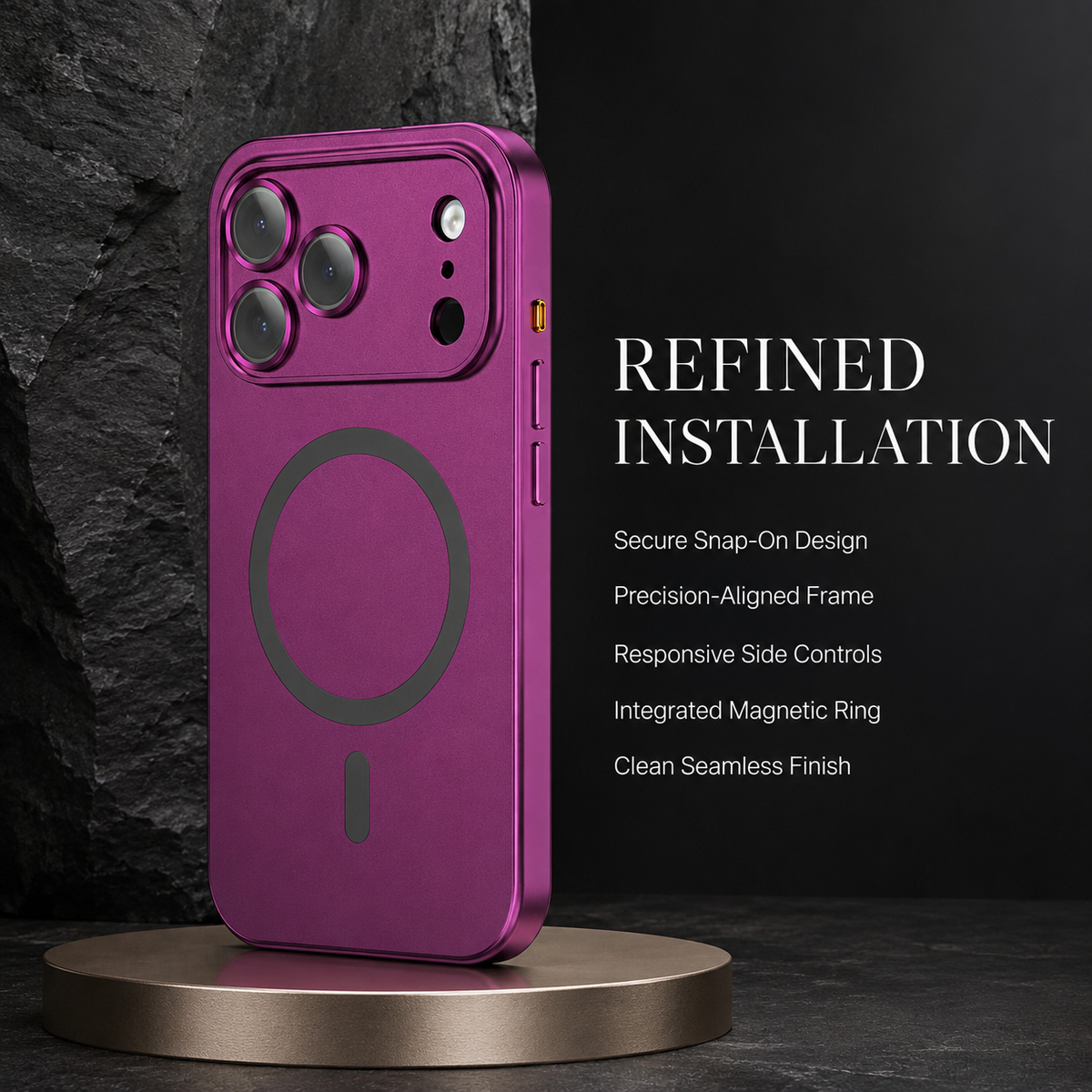 Premium iPhone Case MagSafe Aluminum Alloy Magnetic Metal Frame PC Back Panel Shockproof Anti Scratch Slim Lightweight Reinforced Protective Cover Case