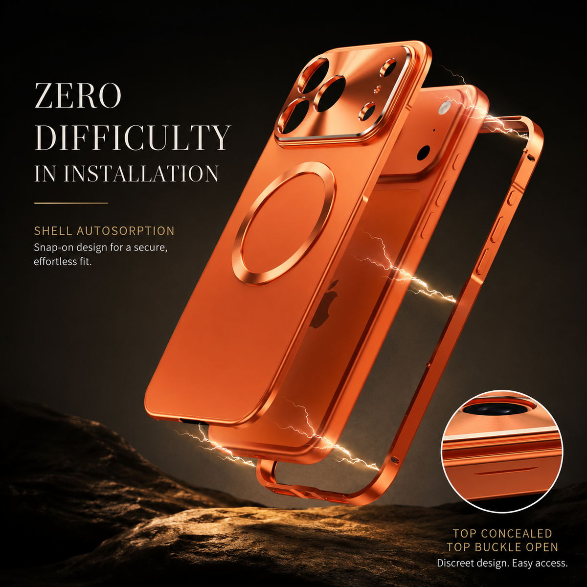 Premium iPhone Case MagSafe Aluminum Alloy Metal Frame Frosted Back Shockproof Protective Cover Ultra Thin Anti Scratch Camera Protection Matte Grip