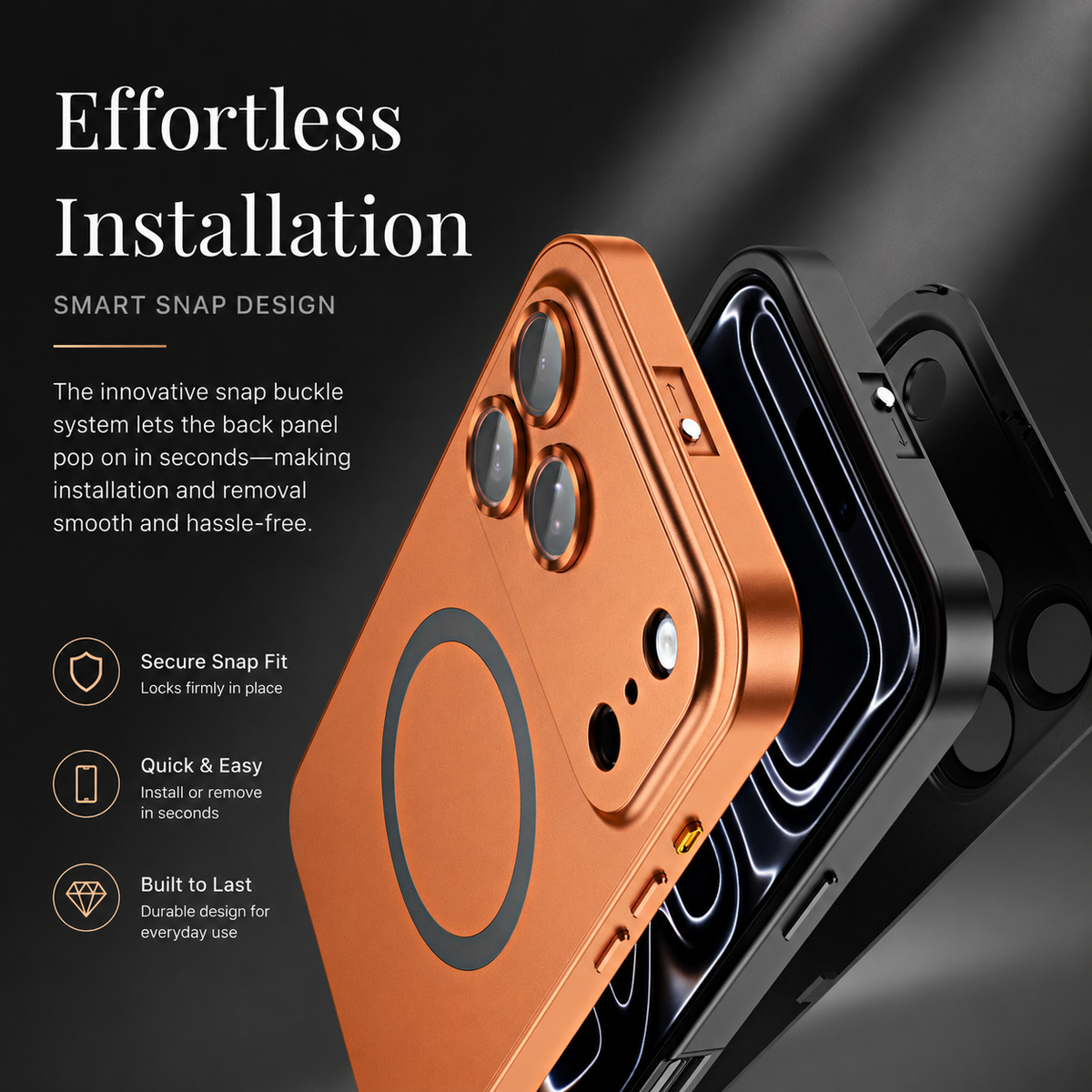 Premium iPhone Case MagSafe Aluminum Alloy Metal Frame Magnetic PC Back Panel Shockproof Anti Scratch Slim Lightweight Reinforced Protective Cover Case
