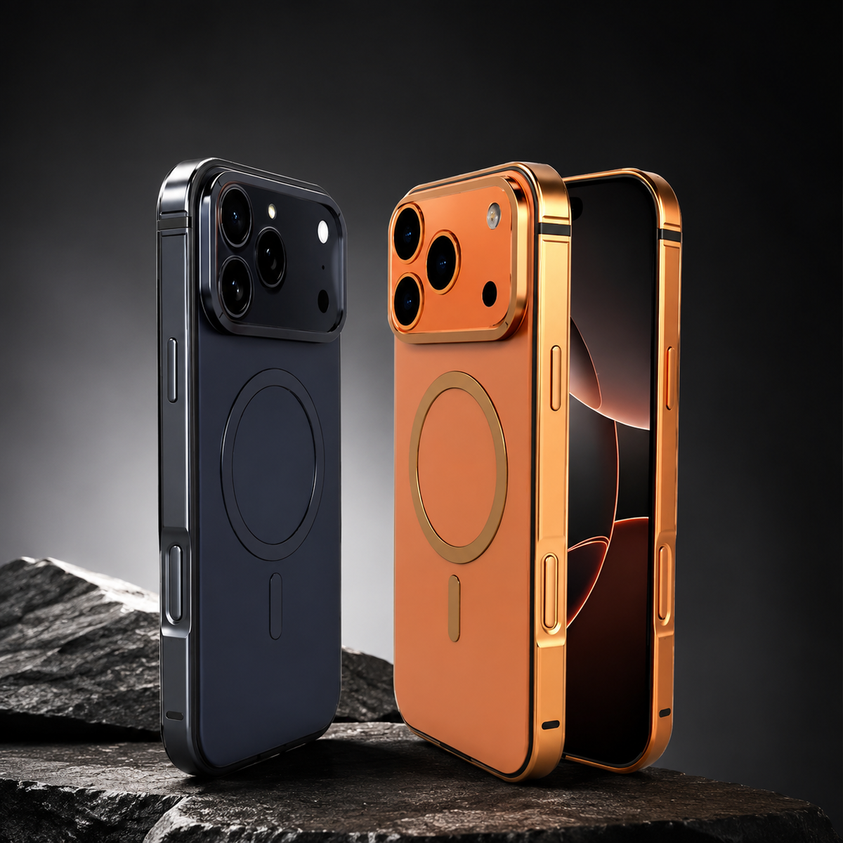Premium iPhone Case MagSafe Aluminum Alloy Metal Frame Magnetic Shockproof Protective Cover Anti Drop Anti Scratch Reinforced Corners Slim Lightweight