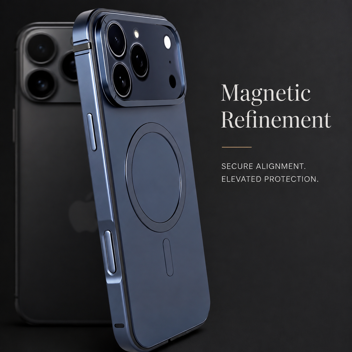 Premium iPhone Case MagSafe Aluminum Alloy Metal Frame Magnetic Shockproof Protective Cover Anti Drop Anti Scratch Reinforced Corners Slim Lightweight
