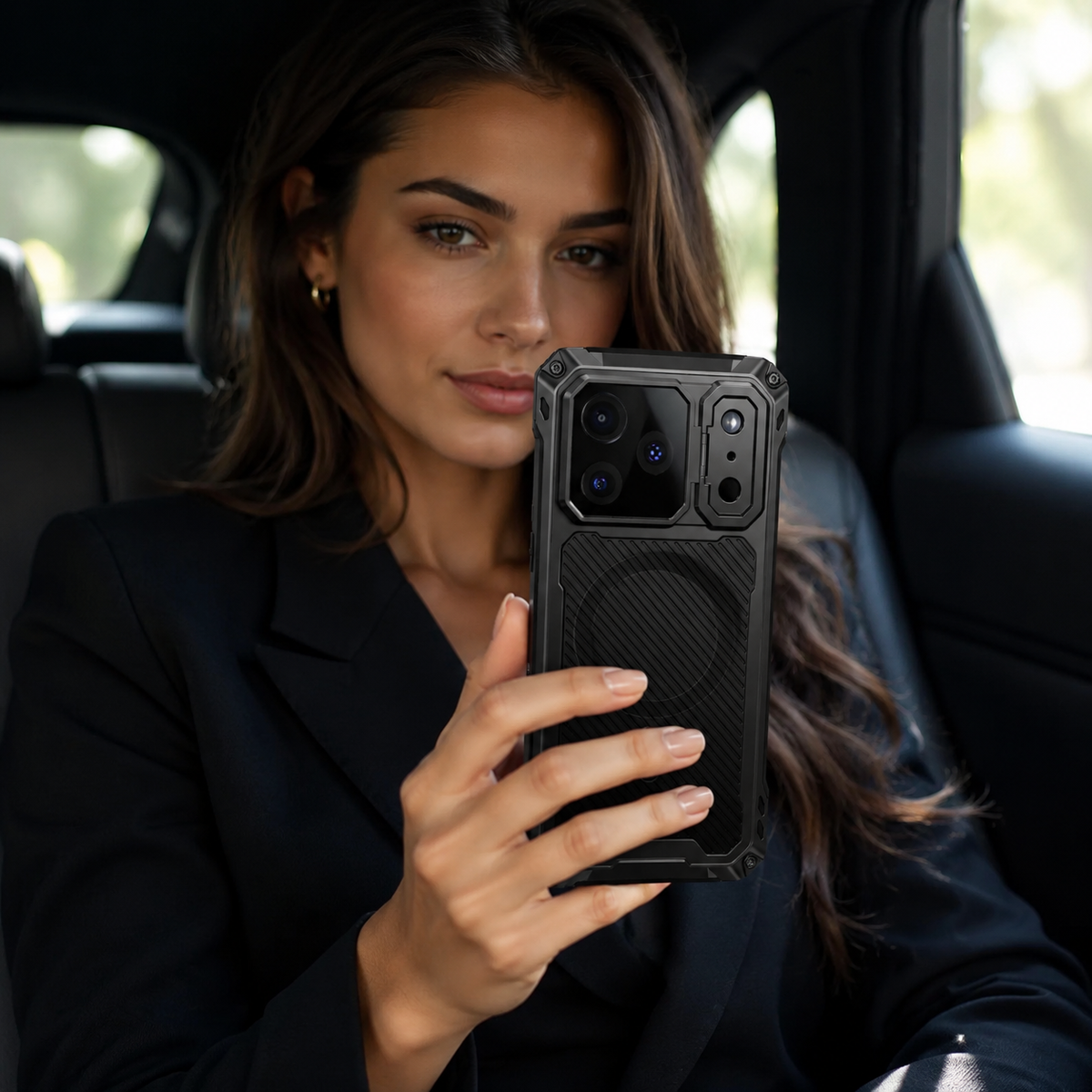 Premium iPhone Case MagSafe Aluminum Armor Camera Kickstand Magnetic Heavy Duty Shockproof Glass Screen Protector Anti Scratch Full Coverage Metal Case