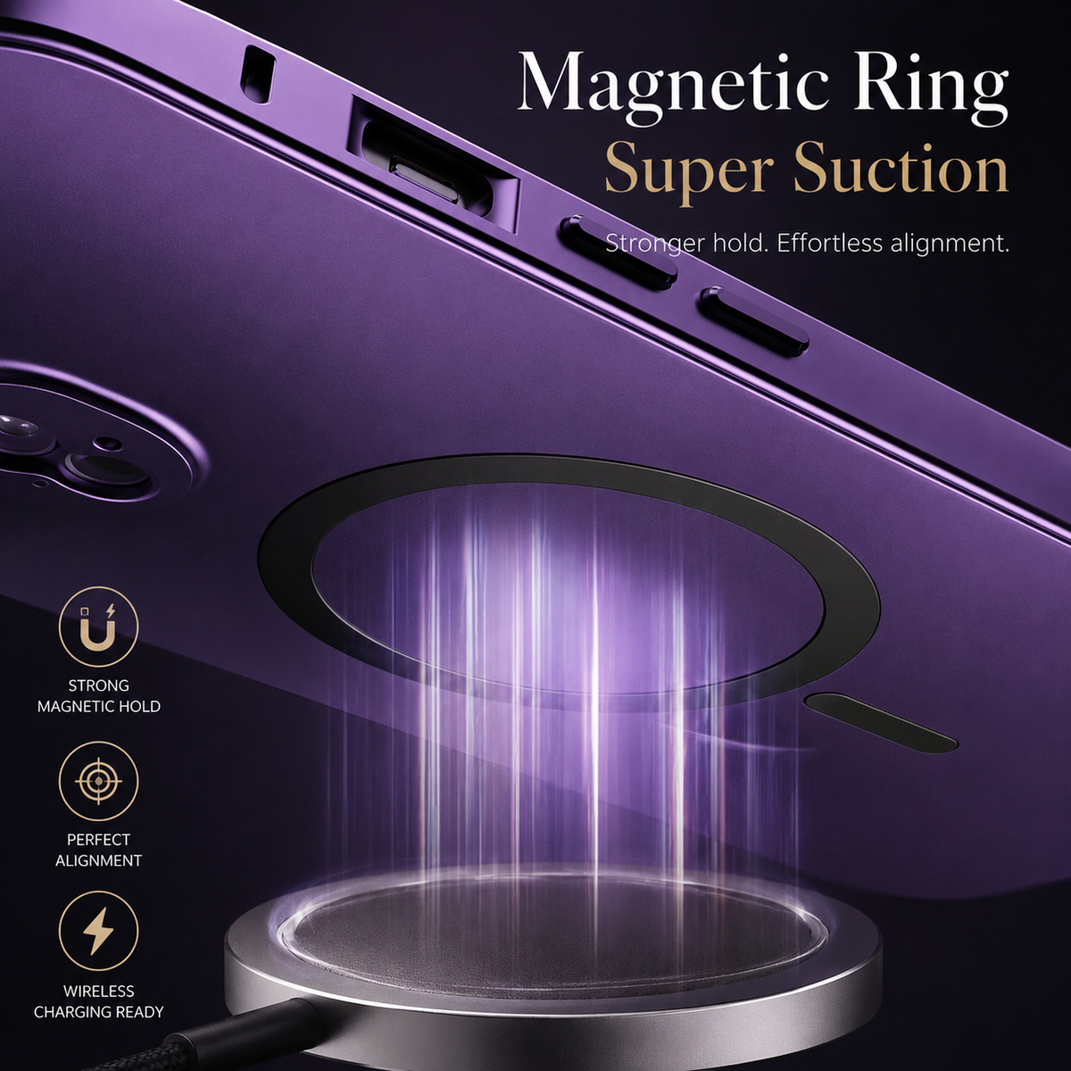 Premium iPhone Case MagSafe Aluminum Frame Hard PC Back Shockproof Protective Cover Matte Anti Fingerprint Camera Protection Slim Magnetic Non Slip