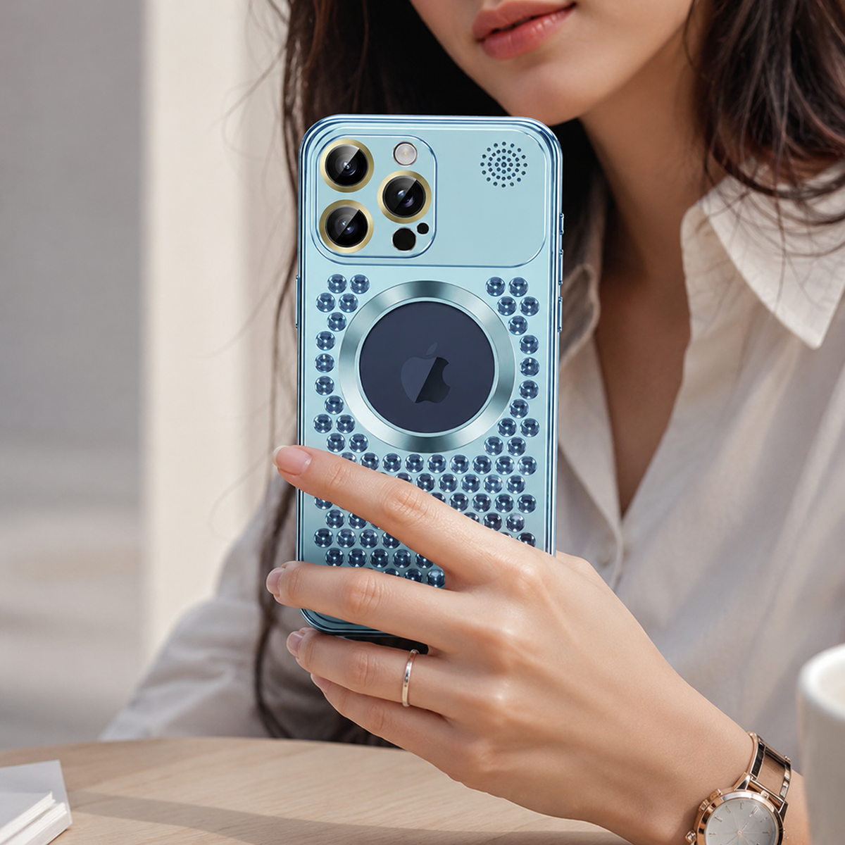 Premium iPhone Case MagSafe Aluminum Heat Dissipation Magnetic Shockproof Protective Cover Dual Layer Anti Scratch Dust Resistant Slim Metal Full Coverage