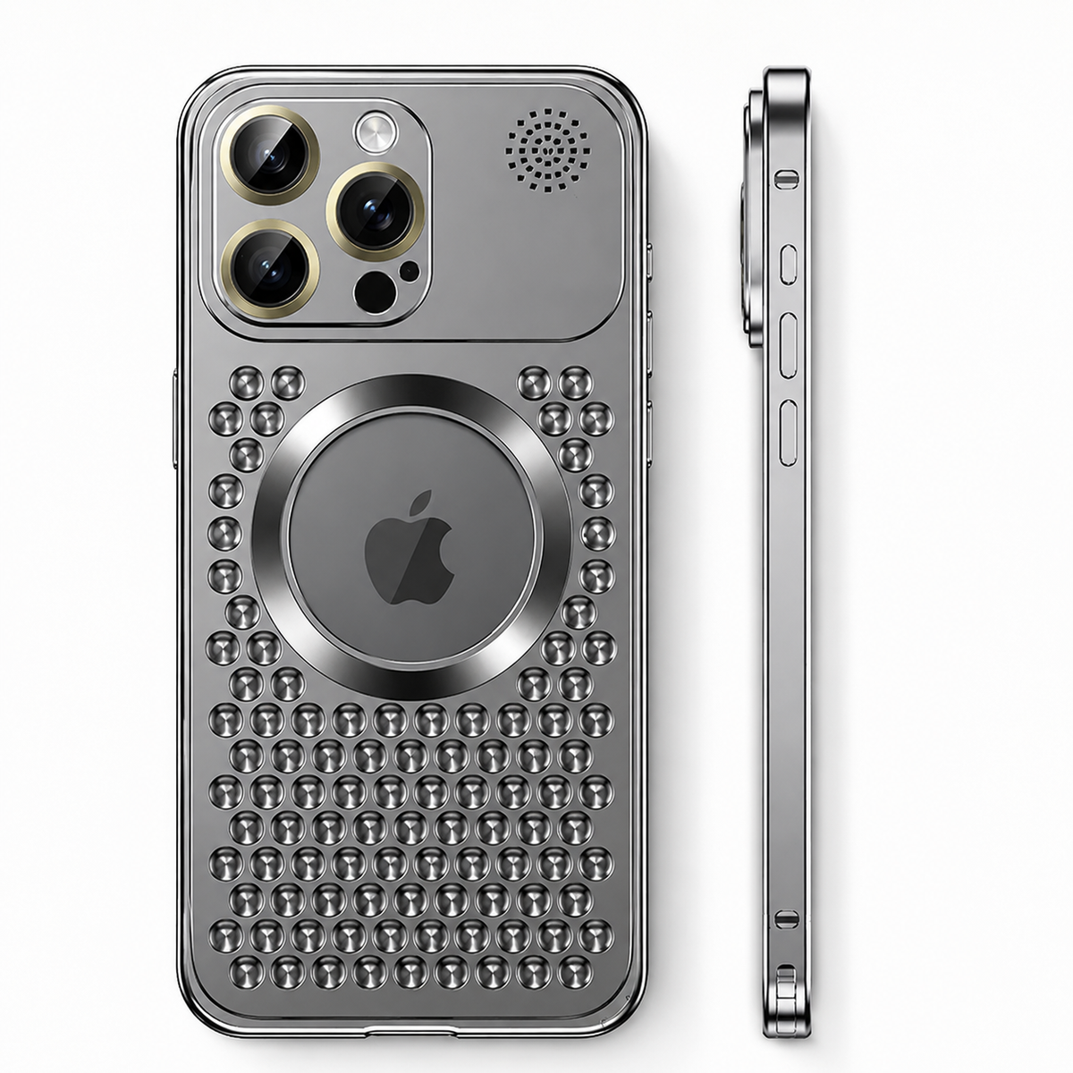 Premium iPhone Case MagSafe Aluminum Heat Dissipation Magnetic Shockproof Protective Cover Dual Layer Anti Scratch Dust Resistant Slim Metal Full Coverage