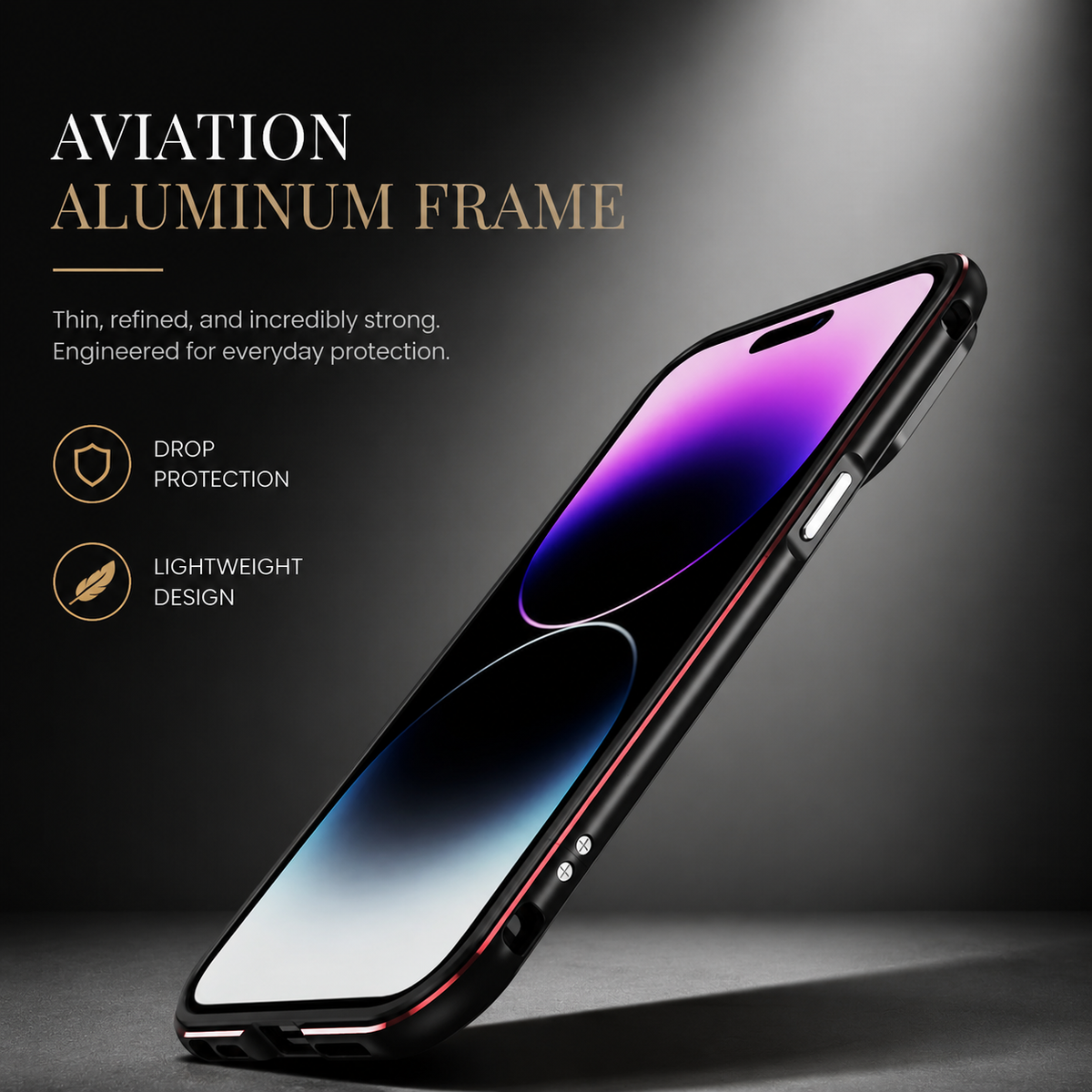 Premium iPhone Case MagSafe Aluminum Metal Bumper Frame Camera Lens Protection Shockproof Heavy Duty Anti Scratch Slim Lightweight Protective Cover