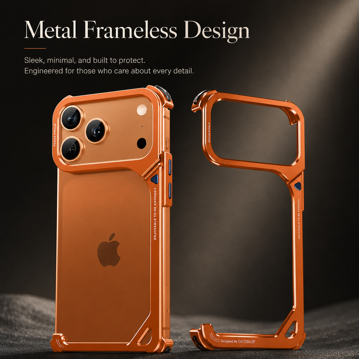 Premium iPhone Case MagSafe Aluminum Metal Frame Camera Lens Protection Shockproof Protective Cover Wireless Charging Slim Lightweight Minimalist Reinforced