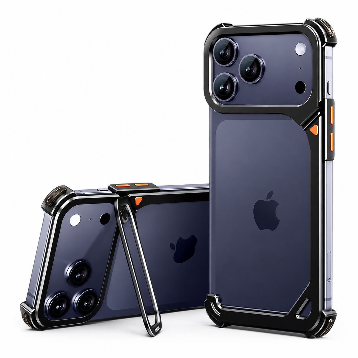 Premium iPhone Case MagSafe Aluminum Metal Frame Camera Lens Protection Shockproof Protective Cover Wireless Charging Slim Lightweight Minimalist Reinforced