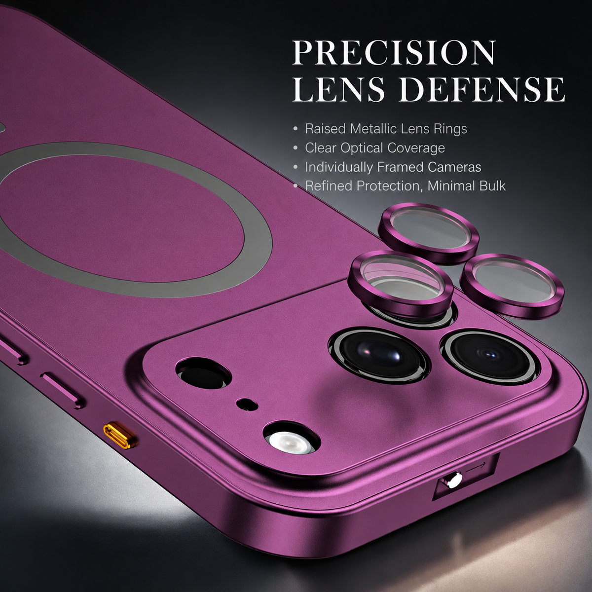 Premium iPhone Case MagSafe Buckle Lock Aluminum Alloy Metal Frame Magnetic PC Back Panel Shockproof Slim Protective Bumper Phone Cover Case Design