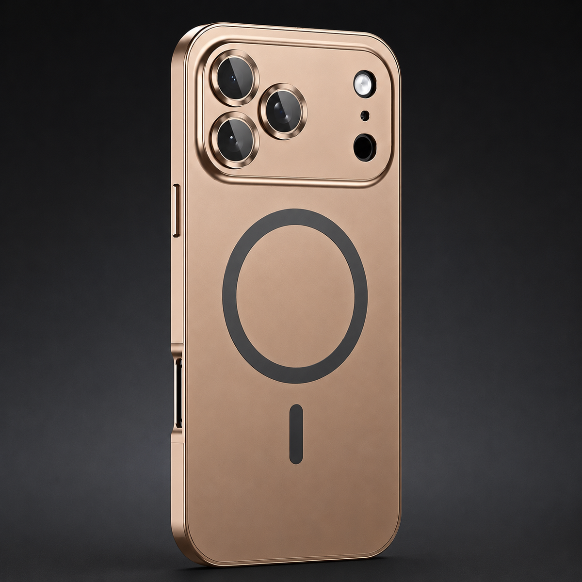 Premium iPhone Case MagSafe Buckle Lock Aluminum Alloy Metal Frame Magnetic PC Back Panel Shockproof Slim Protective Bumper Phone Cover Case Design
