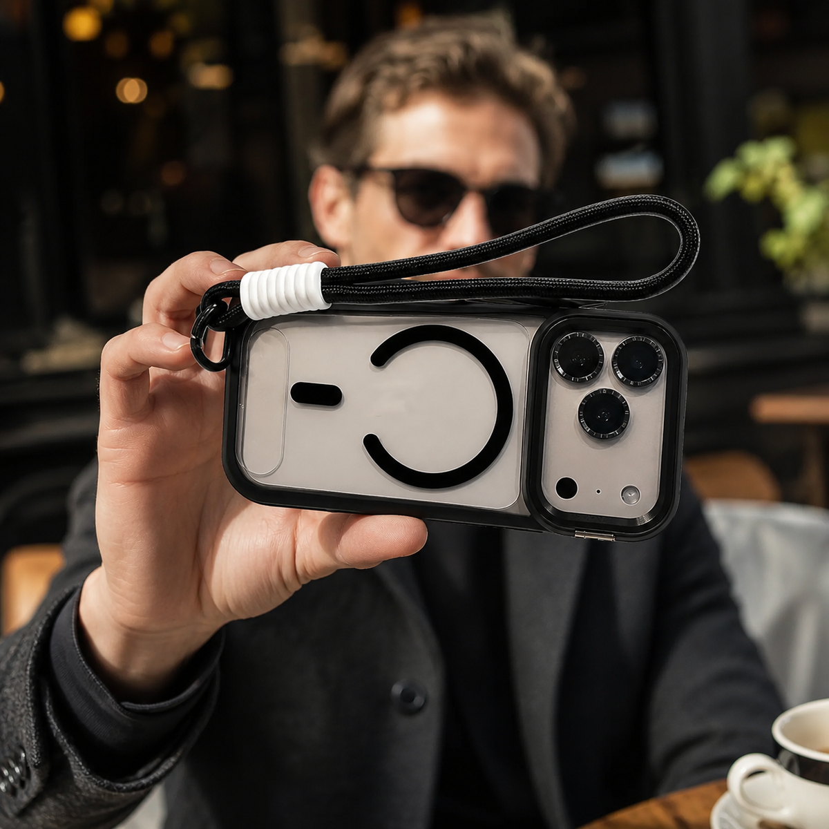 Premium iPhone Case MagSafe Camera Bracket Stand Wrist Strap Lens Film Magnetic Shockproof PC TPU Anti Scratch Non Slip Clear Protective Cover Case