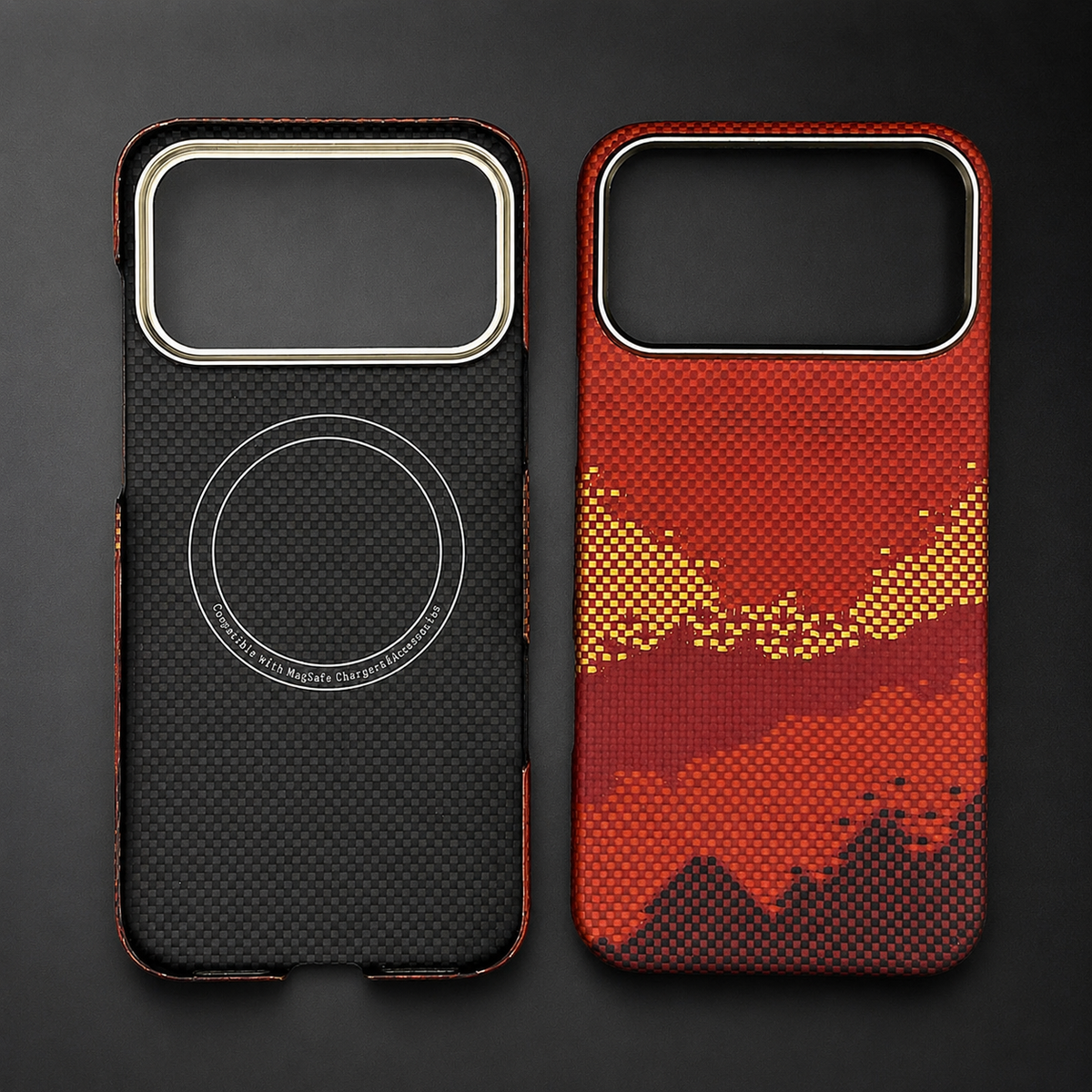 Premium iPhone Case MagSafe Carbon Fiber Aramid Protective Cover Ultra Thin Shockproof Matte Anti Fingerprint Anti Scratch Non Slip Lightweight Full Coverage