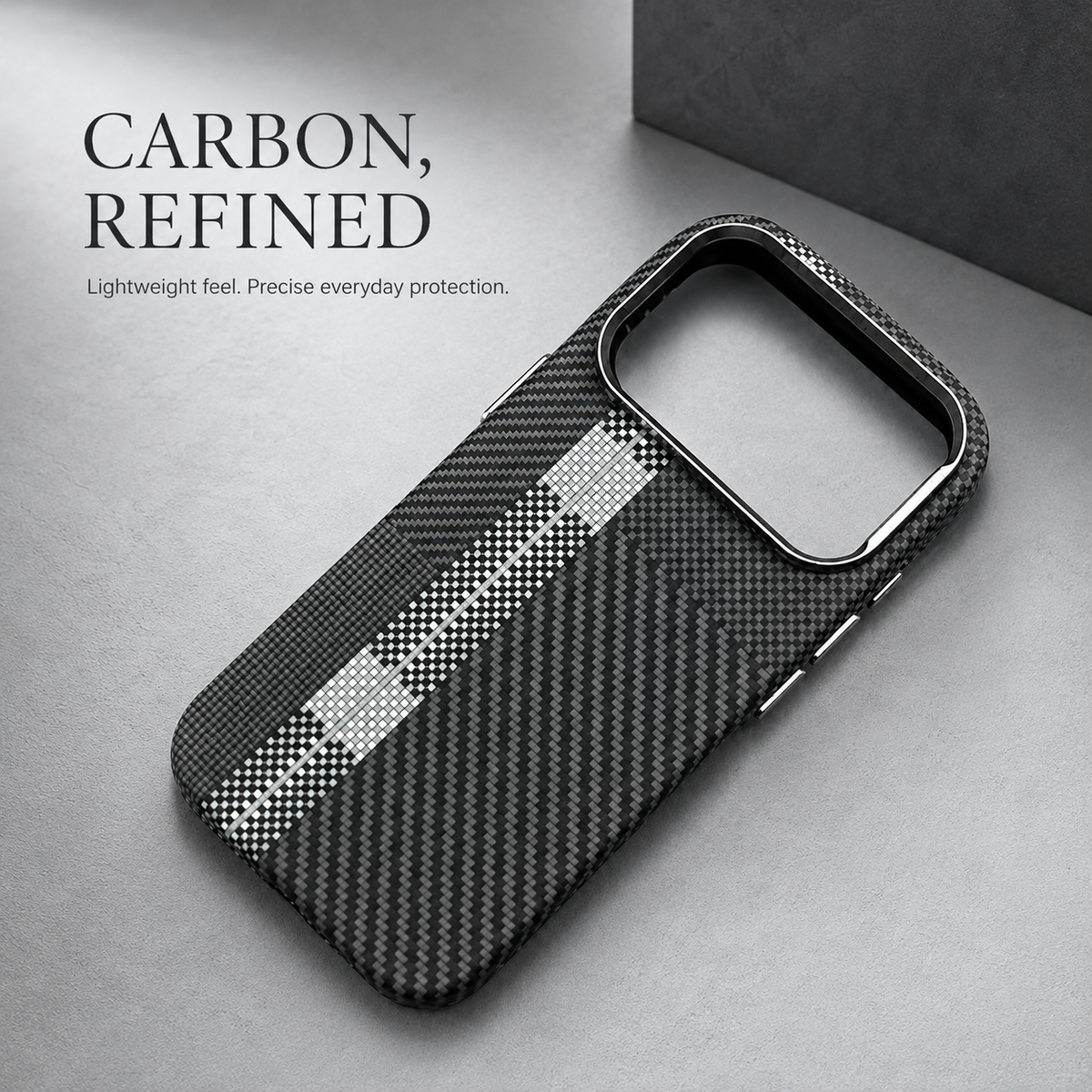 Premium iPhone Case MagSafe Carbon Fiber Armor Ultra Thin Magnetic Hard PC Protective Cover Alloy Camera Lens Anti Scratch Slim Wireless Charging Case