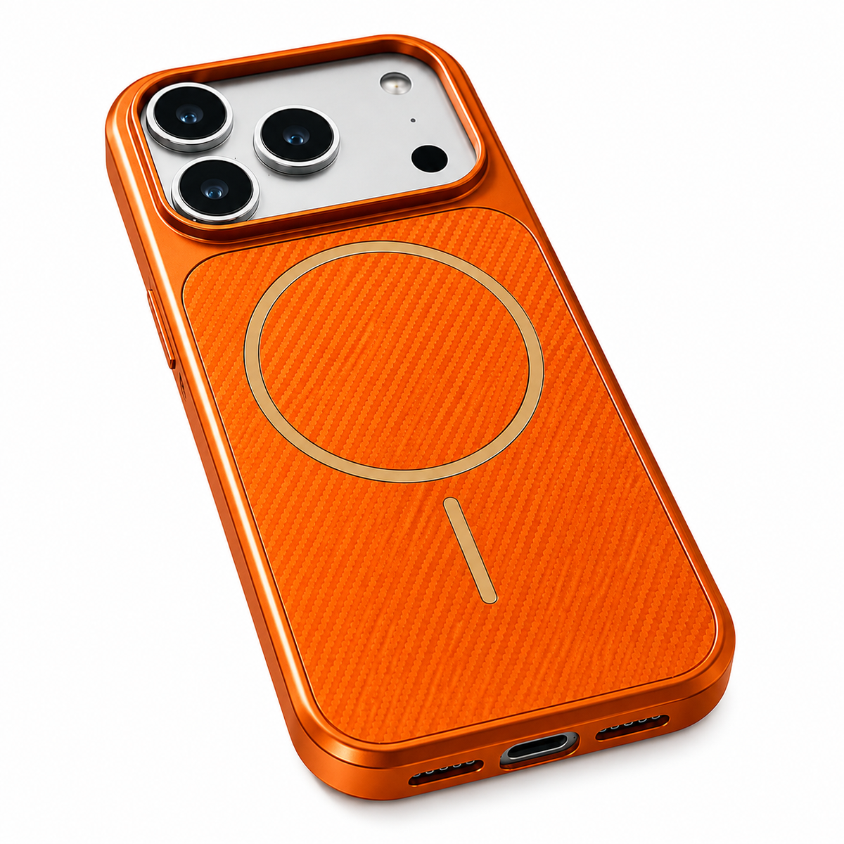 Premium iPhone Case MagSafe Carbon Fiber Magnetic Shockproof Protective Cover Electroplated Anti Scratch Anti Fingerprint Slim Lightweight Wireless Charging