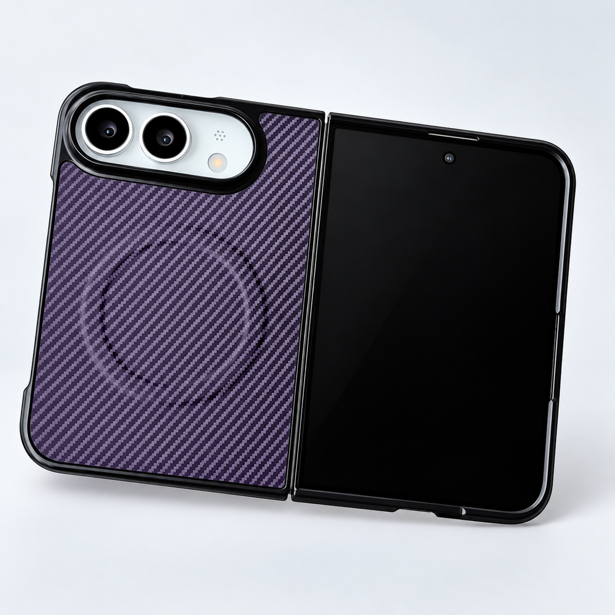 Premium iPhone Case MagSafe Carbon Fiber Magnetic Tempered Glass Shockproof Soft Shell Anti Scratch Non Slip Lightweight Foldable Protective Cover Case
