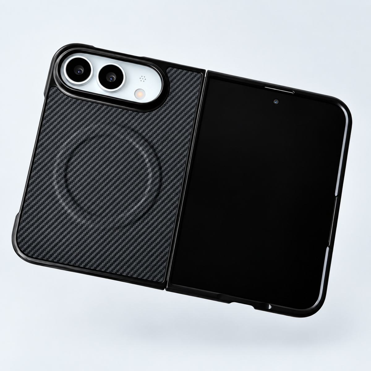 Premium iPhone Case MagSafe Carbon Fiber Magnetic Tempered Glass Shockproof Soft Shell Anti Scratch Non Slip Lightweight Foldable Protective Cover Case