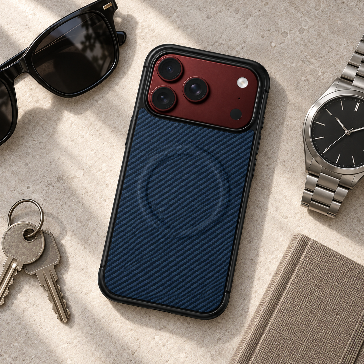 Premium iPhone Case MagSafe Carbon Fiber Magnetic Tempered Glass Shockproof Soft TPU Anti Scratch Non Slip Lightweight Foldable Protective Cover Case
