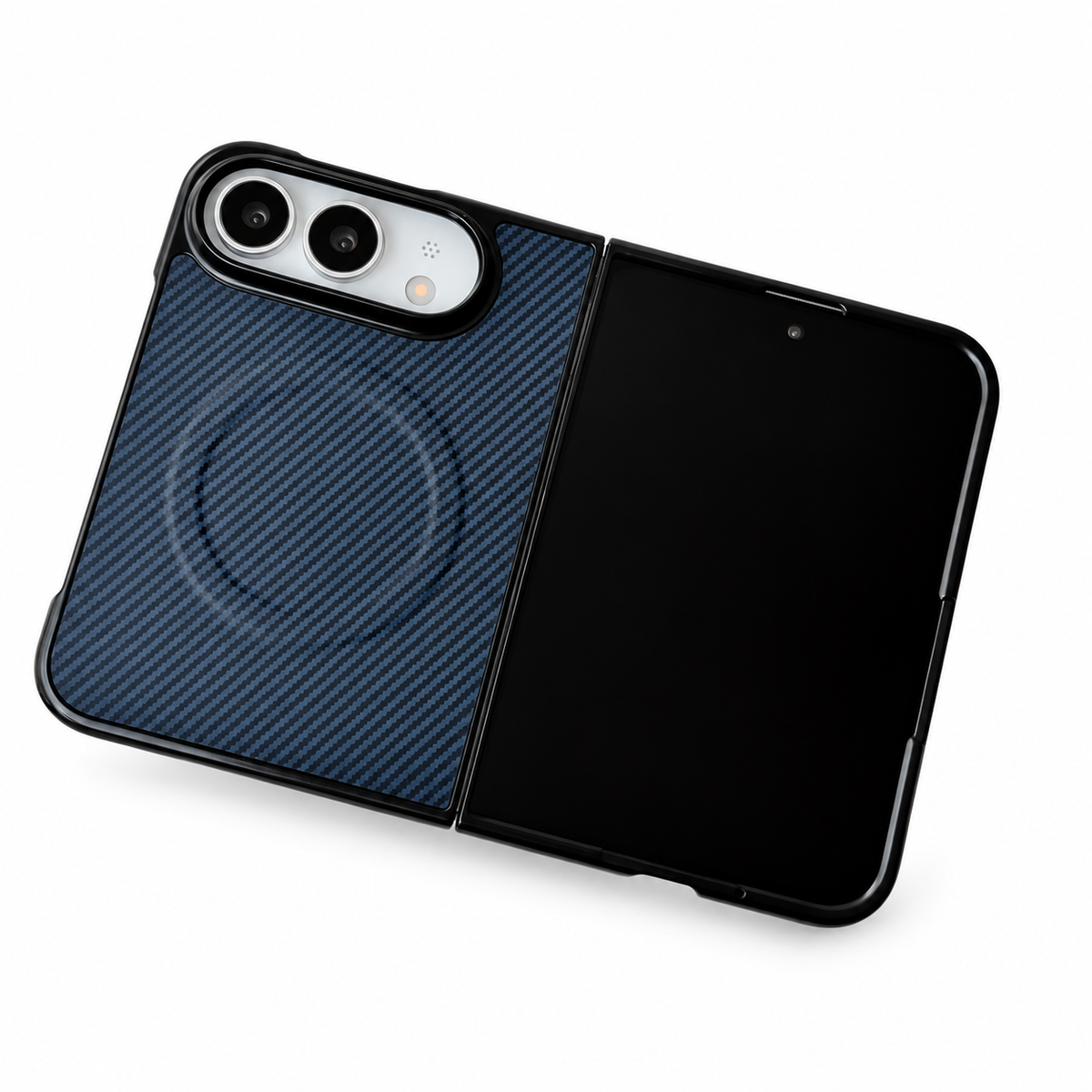 Premium iPhone Case MagSafe Carbon Fiber Magnetic Tempered Glass Shockproof Soft TPU Anti Scratch Non Slip Lightweight Foldable Protective Cover Case