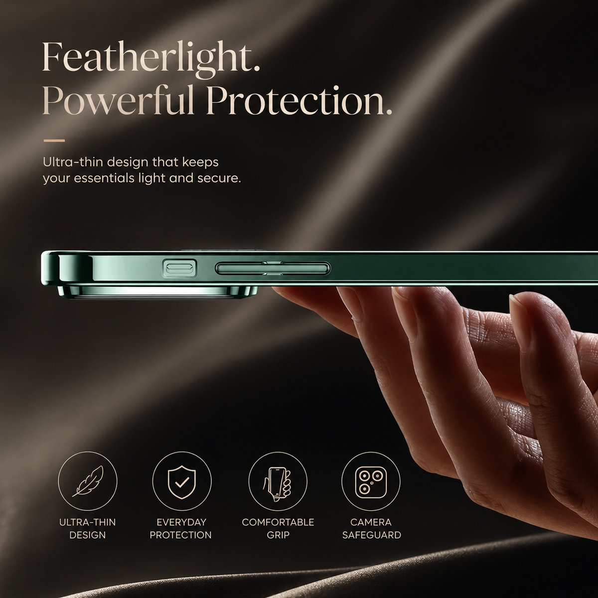 Premium iPhone Case MagSafe Clear Acrylic Shockproof Protective Cover Tempered Glass Camera Lens Protection Anti Scratch Plated Edge Slim Transparent
