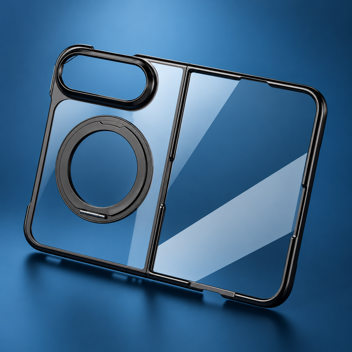 Premium iPhone Case MagSafe Clear Magnetic 360 Rotating Stand PC Foldable Holder Shockproof Transparent Slim Protective Bracket Cover Case Design
