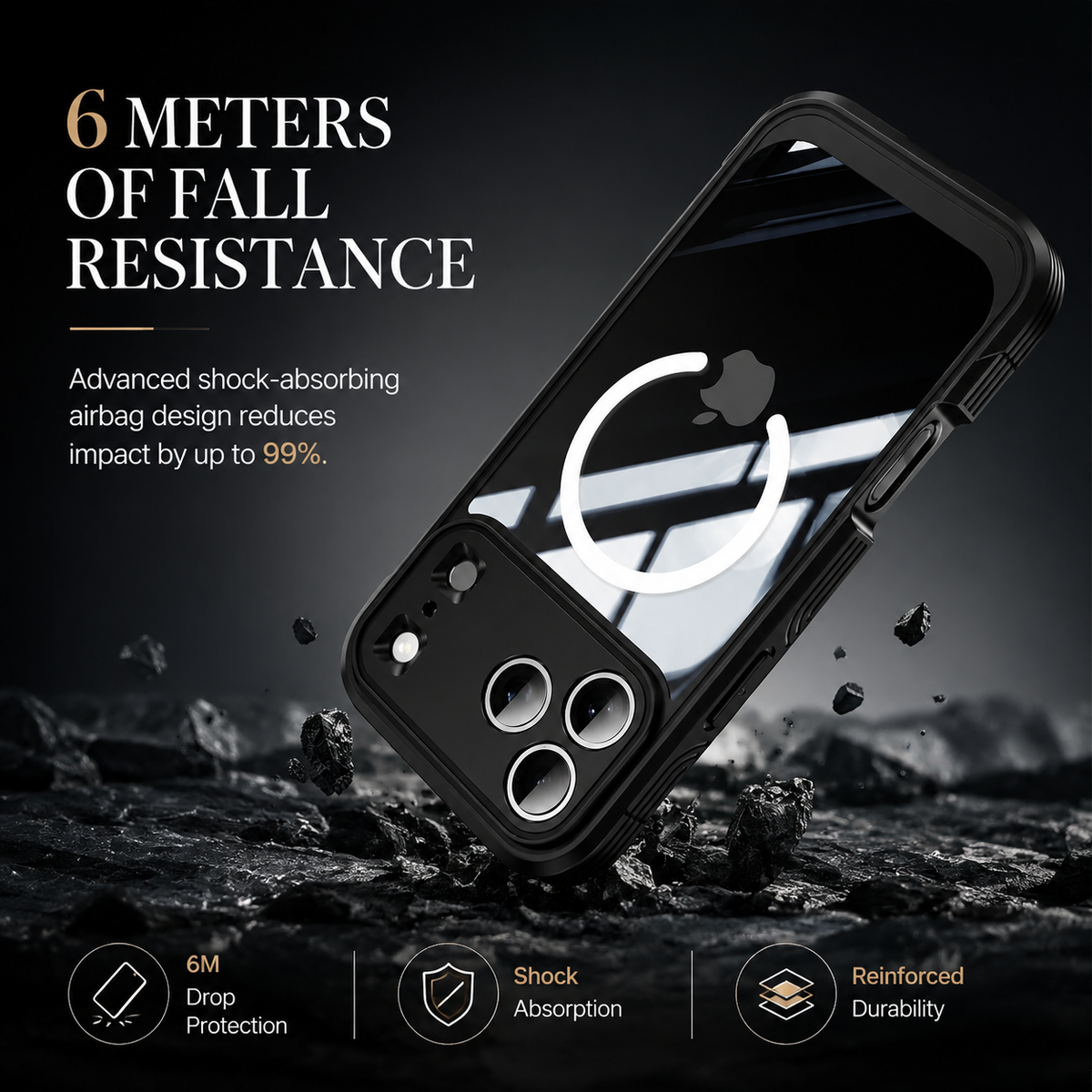 Premium iPhone Case MagSafe Clear Magnetic Full Body Shockproof Protective Cover Double Sided PC TPU Anti Scratch Slim Transparent Front Back Protection