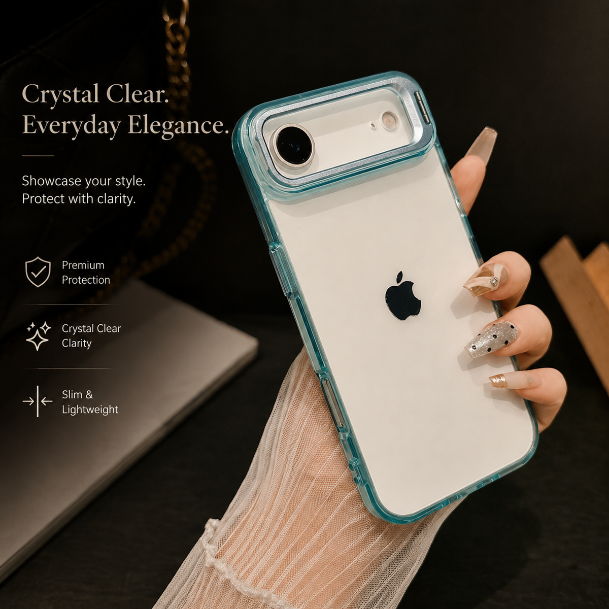 Premium iPhone Case MagSafe Clear Magnetic Shockproof Protective Cover Camera Lens Kickstand Hard PC TPU Bumper Anti Scratch Slim Reinforced Transparent