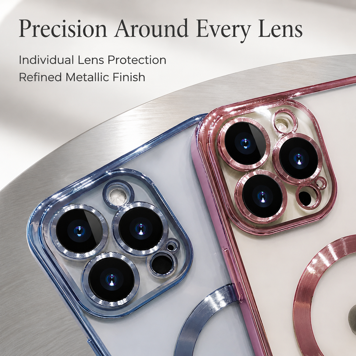 Premium iPhone Case MagSafe Clear Magnetic Shockproof Protective Cover Camera Lens Protection Anti Fingerprint Anti Scratch Slim Plated PC TPU Transparent
