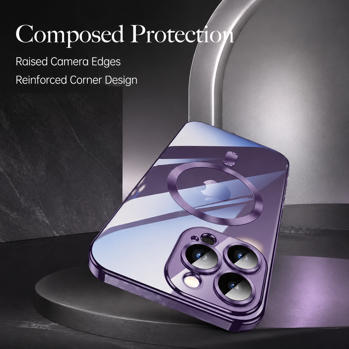 Premium iPhone Case MagSafe Clear Magnetic Shockproof Protective Cover Camera Lens Protection Anti Fingerprint Anti Scratch Slim Plated PC TPU Transparent