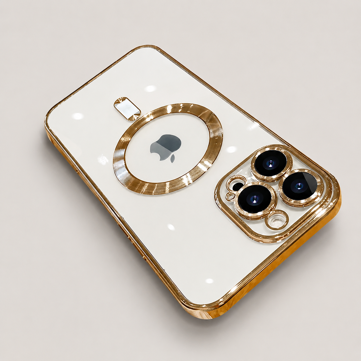 Premium iPhone Case MagSafe Clear Magnetic Shockproof Protective Cover Camera Lens Protection Anti Fingerprint Anti Scratch Slim Plated PC TPU Transparent