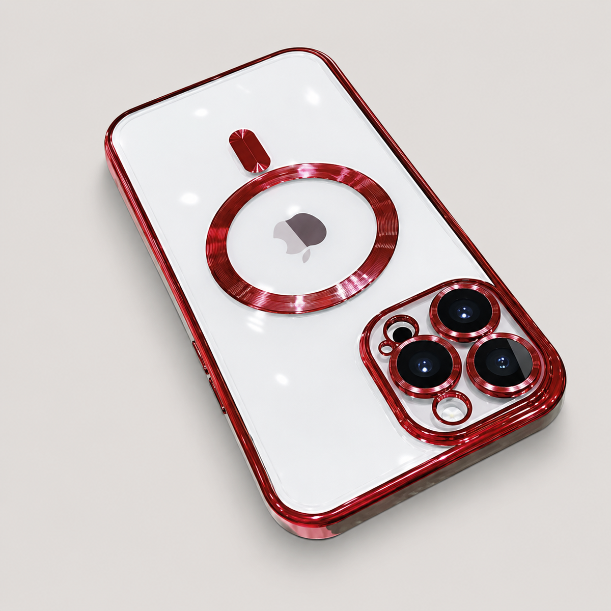 Premium iPhone Case MagSafe Clear Magnetic Shockproof Protective Cover Camera Lens Protection Anti Fingerprint Anti Scratch Slim Plated PC TPU Transparent