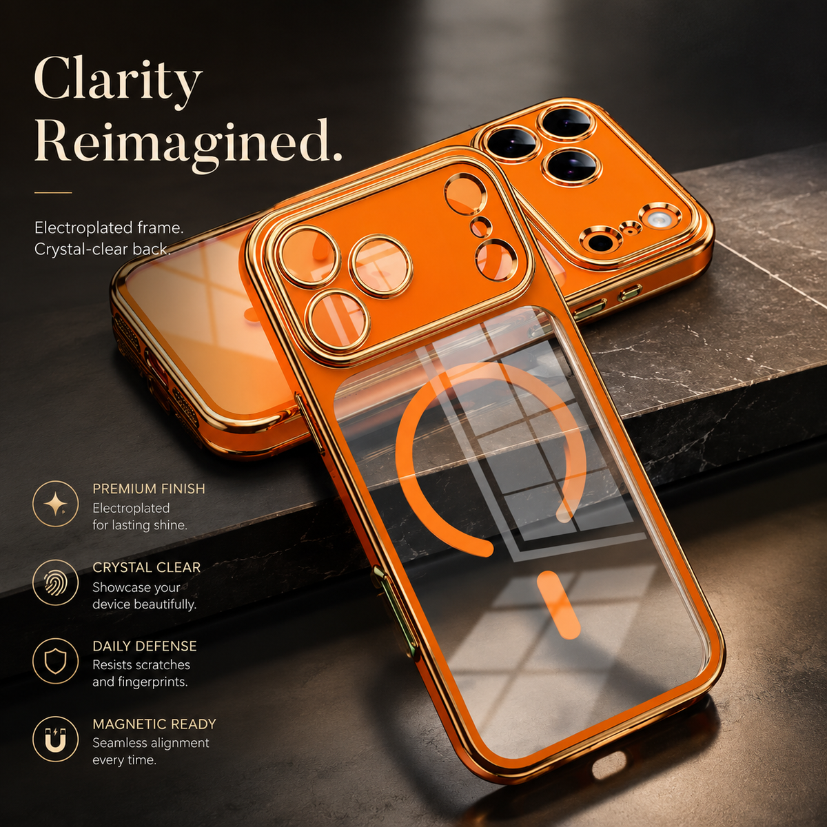 Premium iPhone Case MagSafe Clear Magnetic Soft PC TPU Protective Cover Plating Lightweight Transparent Shockproof Slim Wireless Charging Full Coverage Case