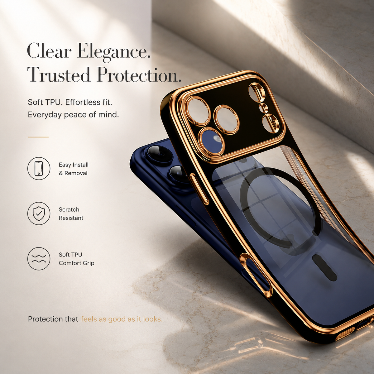Premium iPhone Case MagSafe Clear Magnetic Soft PC TPU Protective Cover Plating Lightweight Transparent Shockproof Slim Wireless Charging Full Coverage Case