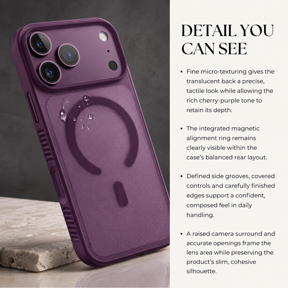 Premium iPhone Case MagSafe Clear Matte Dotted Texture Magnetic Shockproof PC TPU Anti Fingerprint Non Slip Slim Protective Bumper Cover Case Design