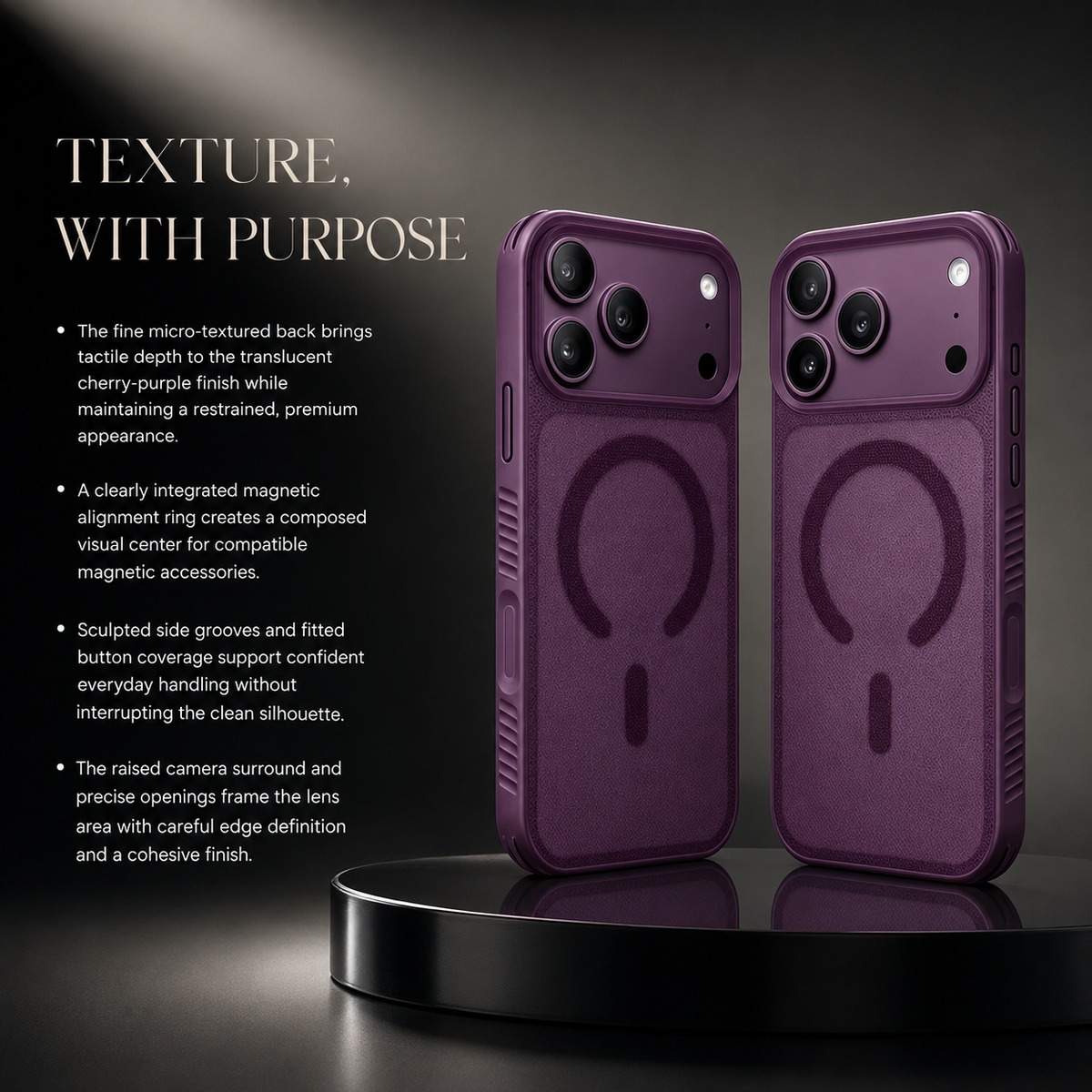 Premium iPhone Case MagSafe Clear Matte Dotted Texture Magnetic Shockproof PC TPU Anti Fingerprint Non Slip Slim Protective Bumper Cover Case Design