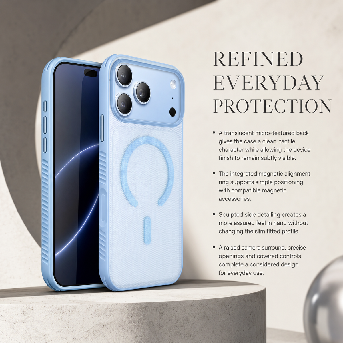 Premium iPhone Case MagSafe Clear Matte Dotted Texture Magnetic Shockproof PC TPU Anti Fingerprint Non Slip Slim Protective Bumper Cover Case Design