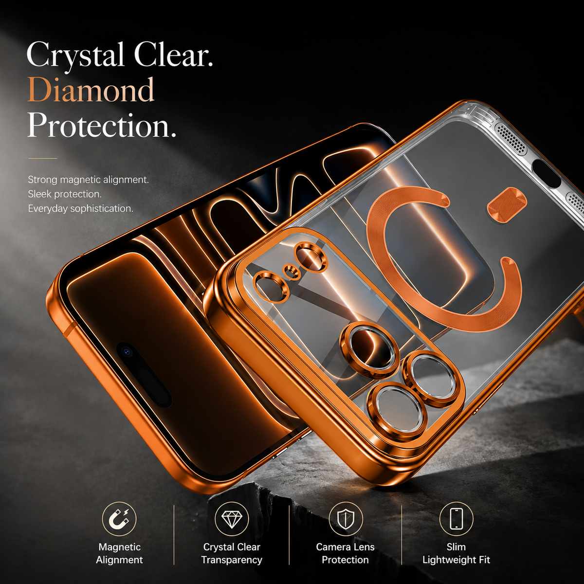 Premium iPhone Case MagSafe Clear Plating Magnetic Soft TPU Camera Lens Protection Shockproof Anti Scratch Non Slip Lightweight Protective Bumper Cover