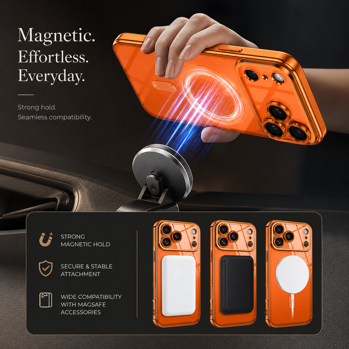 Premium iPhone Case MagSafe Clear Plating Magnetic Soft TPU Camera Lens Protection Shockproof Anti Scratch Non Slip Lightweight Protective Bumper Cover