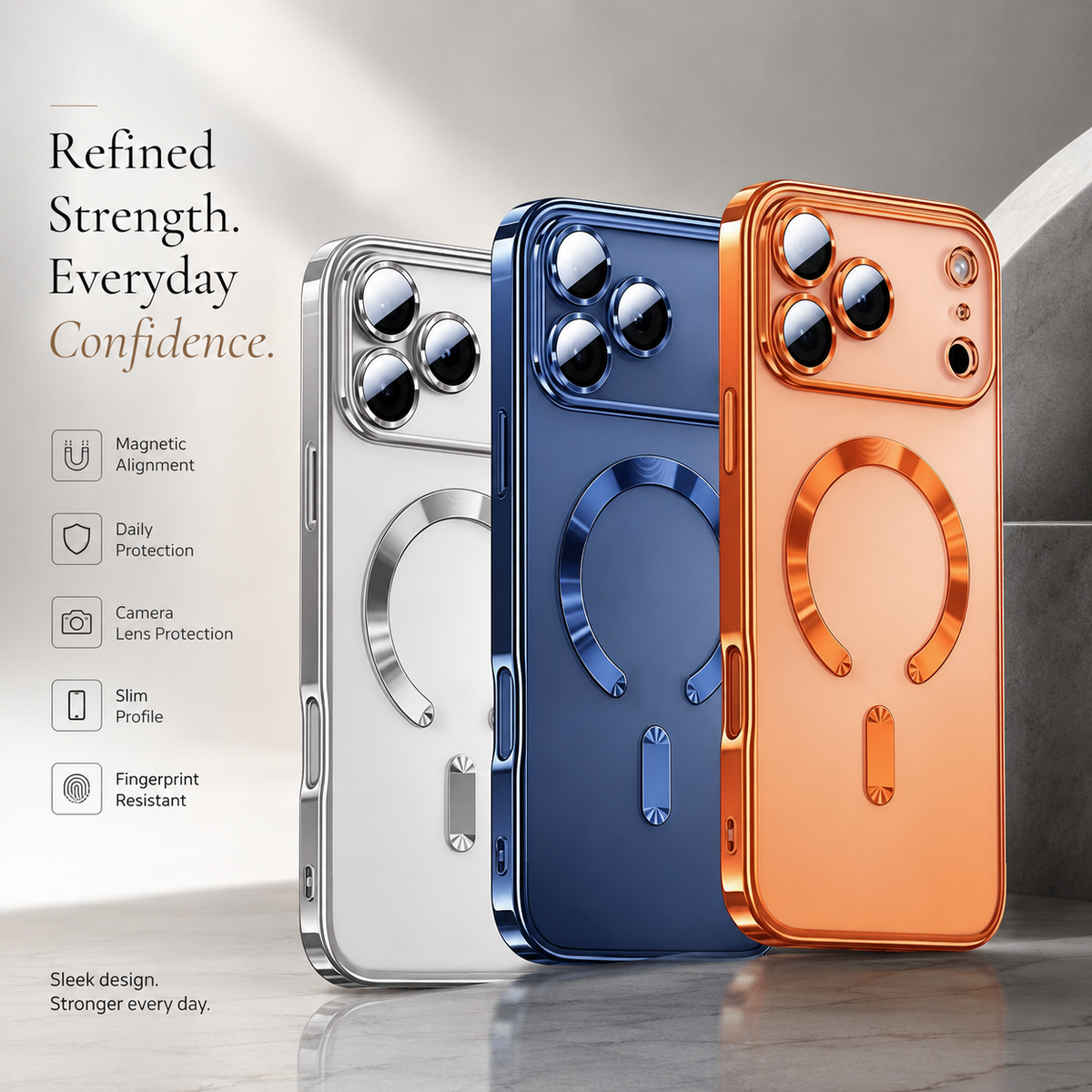 Premium iPhone Case MagSafe Clear Plating Magnetic Soft TPU Shockproof Protective Cover Camera Lens Protection Anti Scratch Anti Fingerprint Slim Case