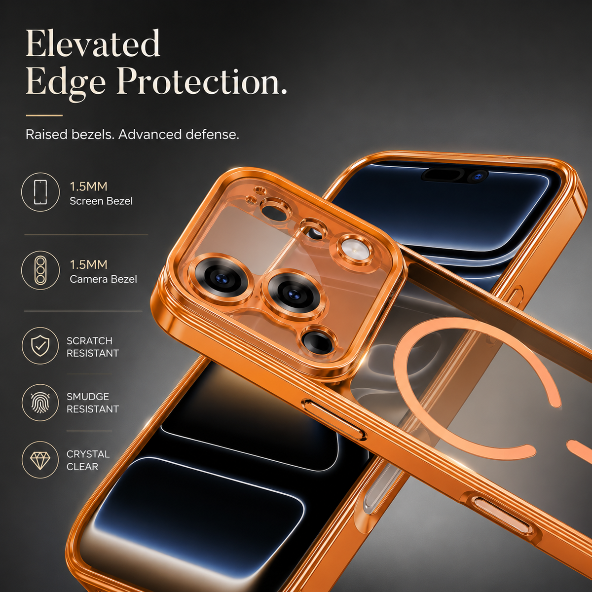 Premium iPhone Case MagSafe Clear Plating Magnetic Soft TPU Shockproof Protective Cover Camera Lens Protection Anti Scratch Anti Fingerprint Slim Case