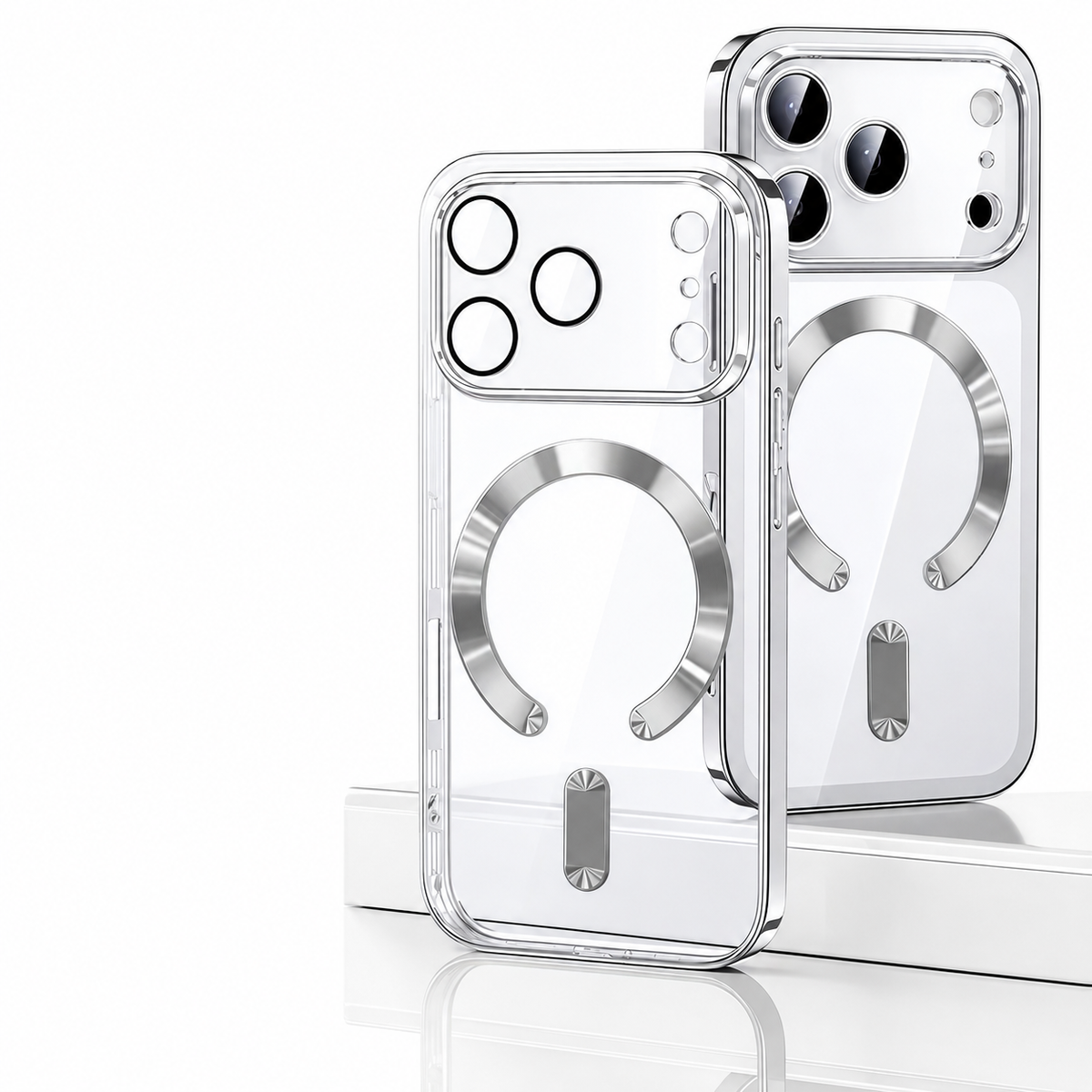 Premium iPhone Case MagSafe Clear Plating Magnetic Soft TPU Shockproof Protective Cover Camera Lens Protection Anti Scratch Anti Fingerprint Slim Case