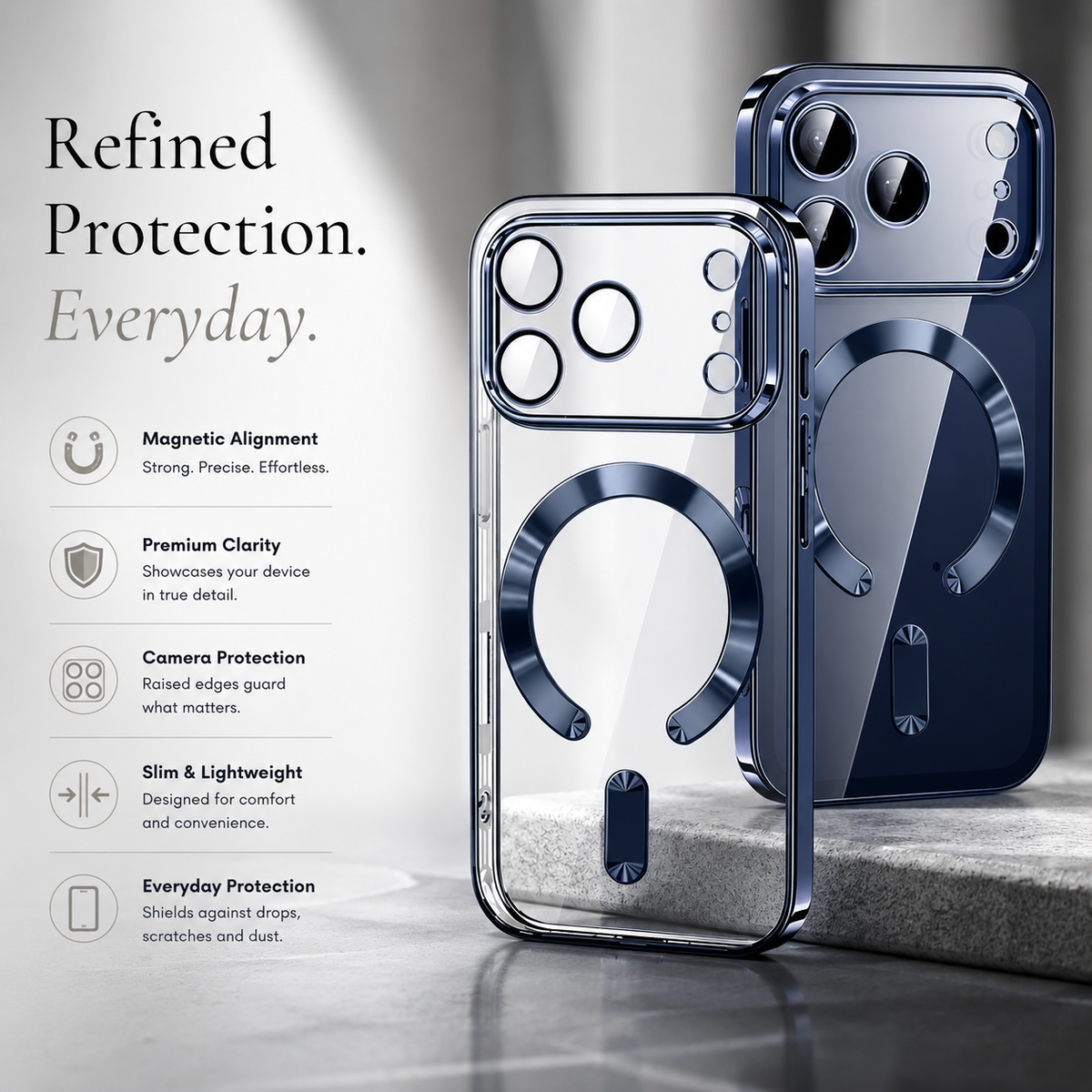 Premium iPhone Case MagSafe Clear Plating Magnetic Soft TPU Shockproof Protective Cover Camera Lens Protection Anti Scratch Anti Fingerprint Slim Case