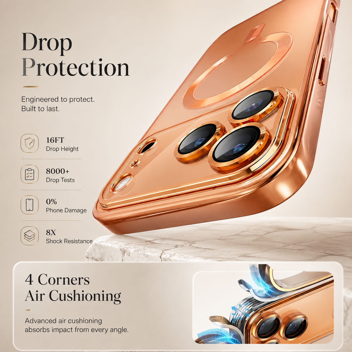 Premium iPhone Case MagSafe Clear Plating Magnetic Soft TPU Shockproof Protective Cover Camera Lens Protection Anti Scratch Anti Fingerprint Slim Case