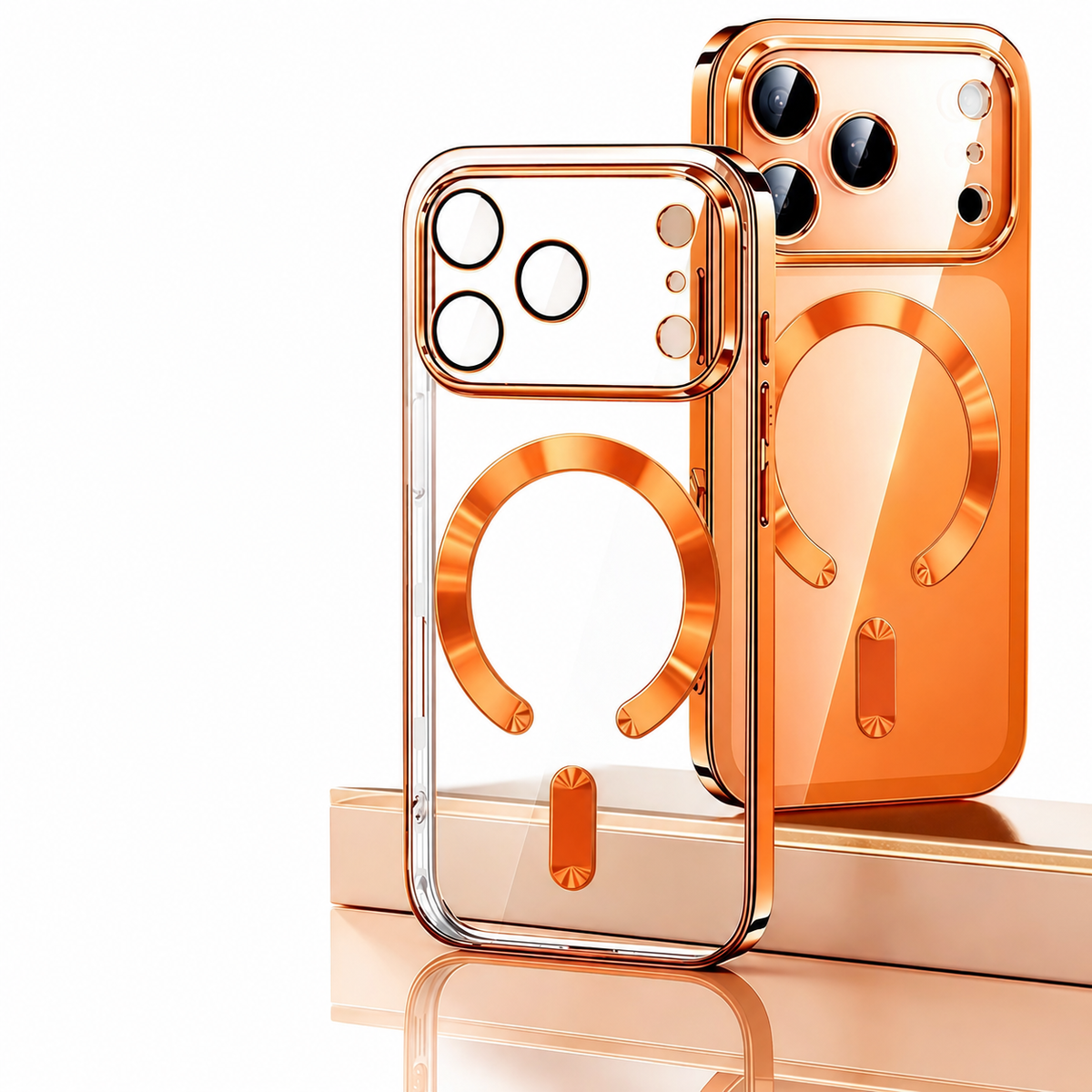 Premium iPhone Case MagSafe Clear Plating Magnetic Soft TPU Shockproof Protective Cover Camera Lens Protection Anti Scratch Anti Fingerprint Slim Case