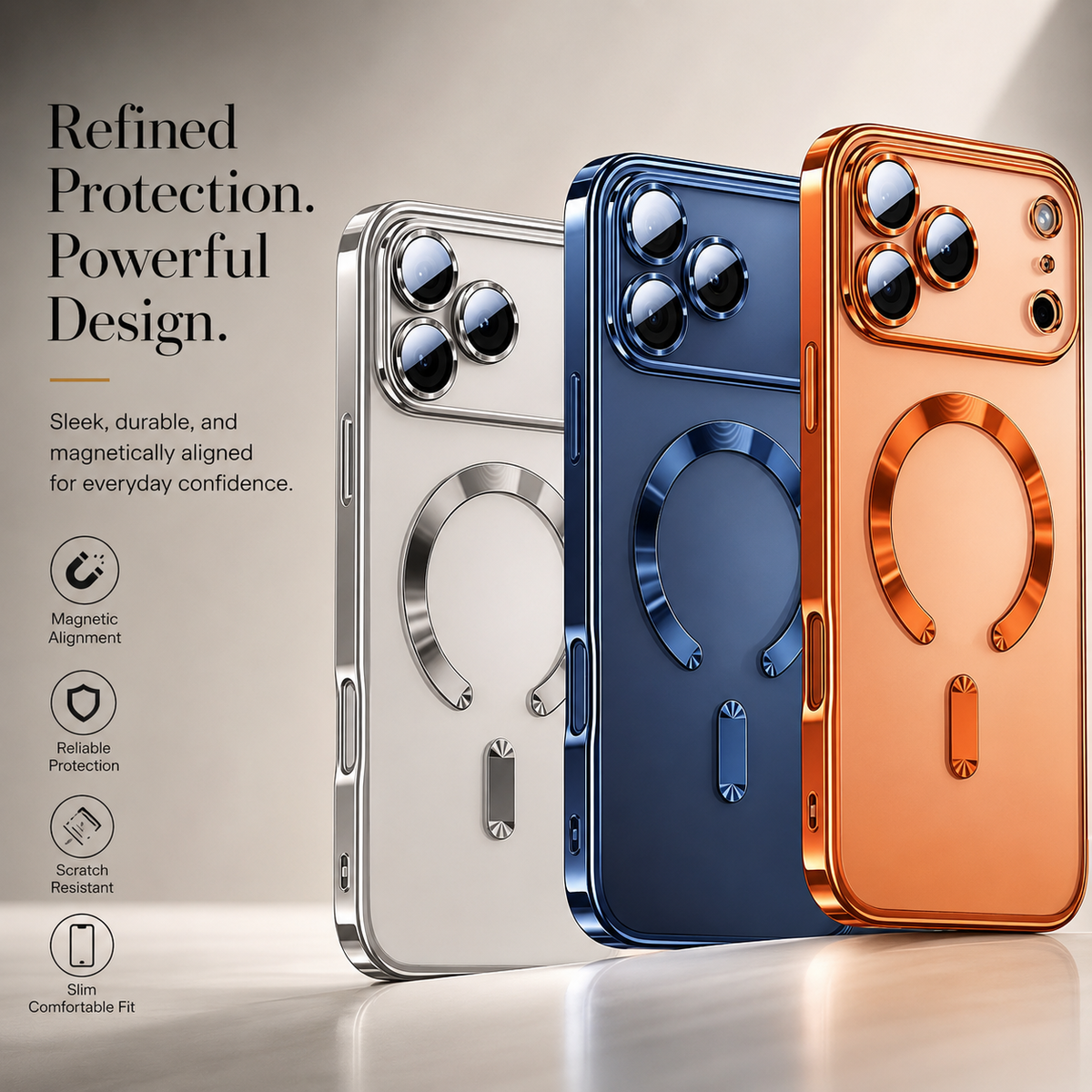 Premium iPhone Case MagSafe Clear Plating Magnetic TPU Camera Lens Protection Shockproof Anti Scratch Non Slip Lightweight Protective Bumper Cover Case