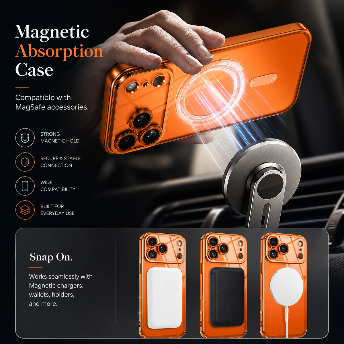 Premium iPhone Case MagSafe Clear Plating Magnetic TPU Camera Lens Protection Shockproof Anti Scratch Non Slip Lightweight Protective Bumper Cover Case